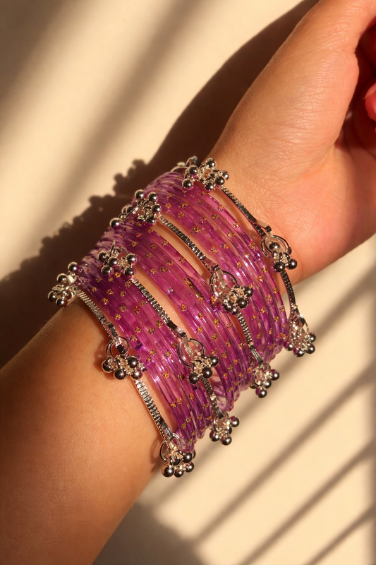 12 Bangles Set With 4 Ghungroo Bangles