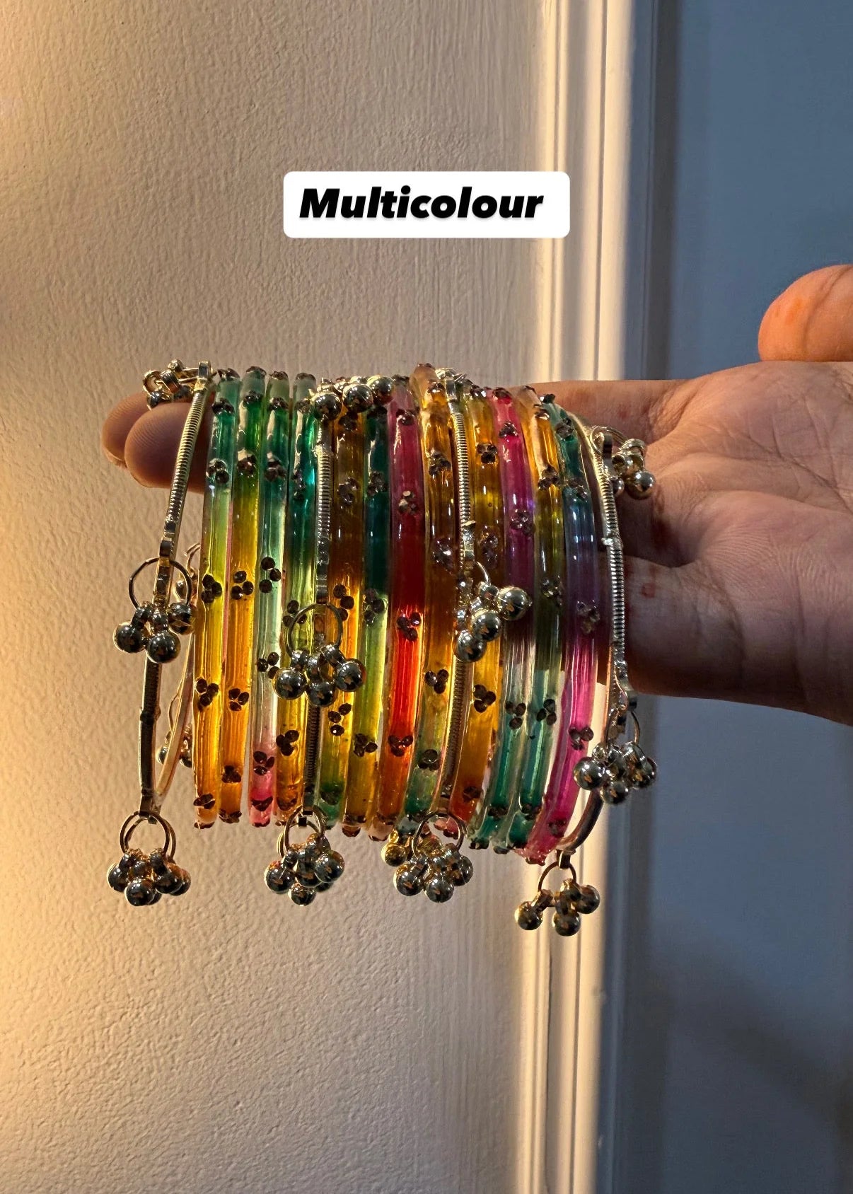 12 Bangles Set With 4 Ghungroo Bangles