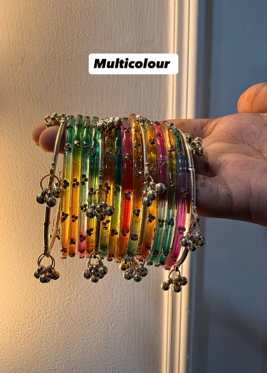 12 Bangles Set With 4 Ghungroo Bangles