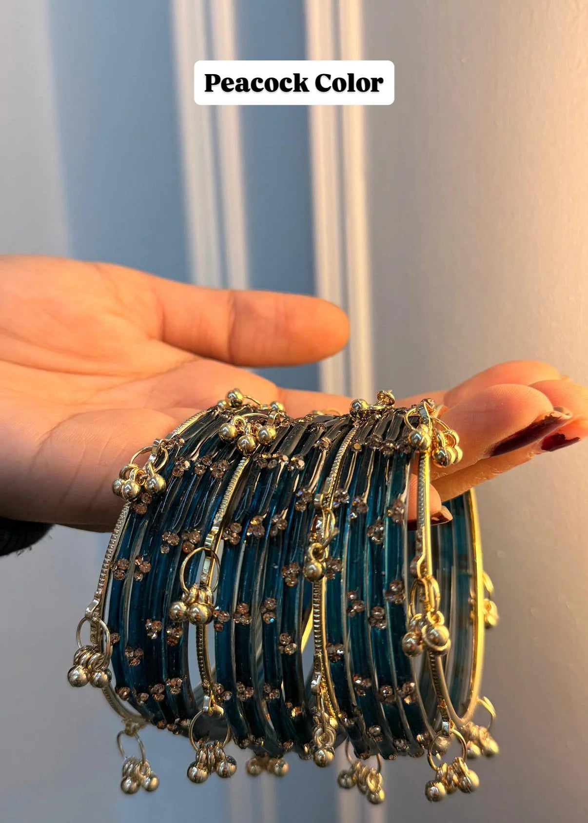 12 Bangles Set With 4 Ghungroo Bangles