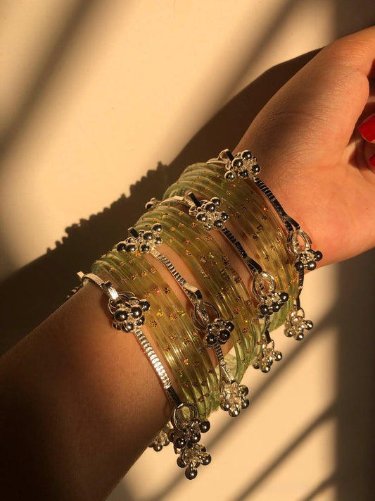 12 Bangles Set With 4 Ghungroo Bangles