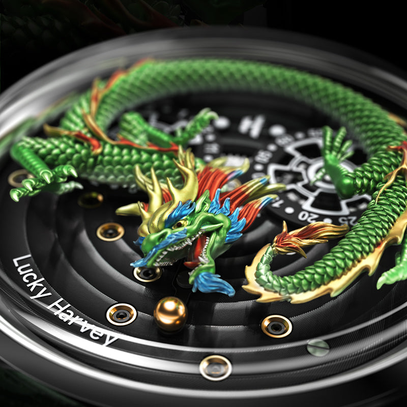 Lucky Harvey Craftsmanship Series Green Dragon Automatic Watch
