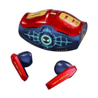 Spider-Man Wireless Earbuds, TWS Bluetooth Headphones with LED Charging Case