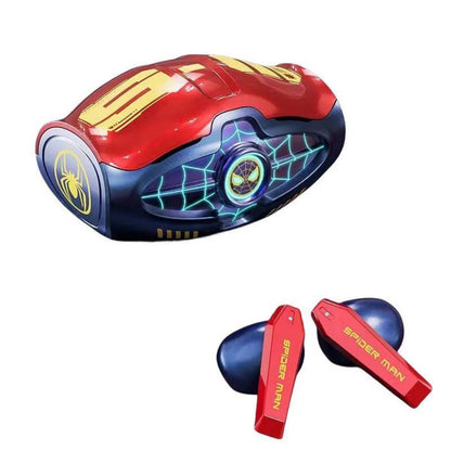 Spider-Man Wireless Earbuds, TWS Bluetooth Headphones with LED Charging Case